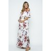 Hello Miz Women's Off Shoulder Ruffle Maternity Maxi Dress - 2 of 4