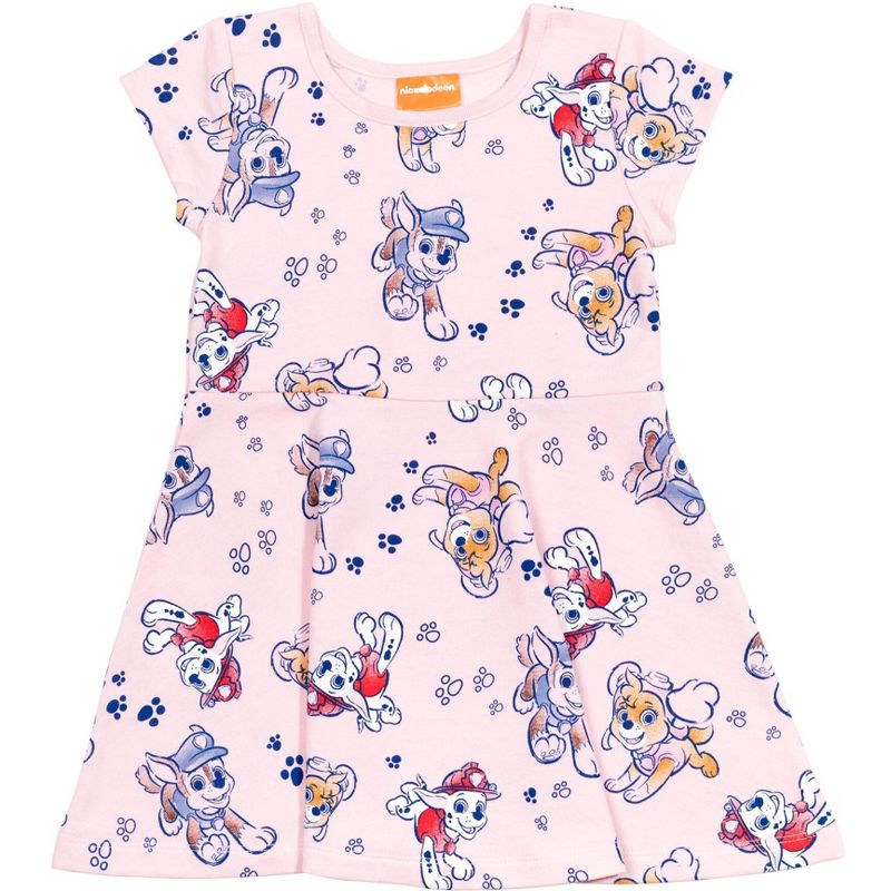 PAW Patrol Skye Chase Marshall Girls French Terry Skater Dress and Scrunchie Little Kid to Big Kid, 3 of 9