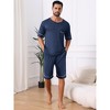 INSPIRE CHIC Men's Summer Short Sleeves Crew Neck with Pockets Nightwear Pajama Set - 2 of 4