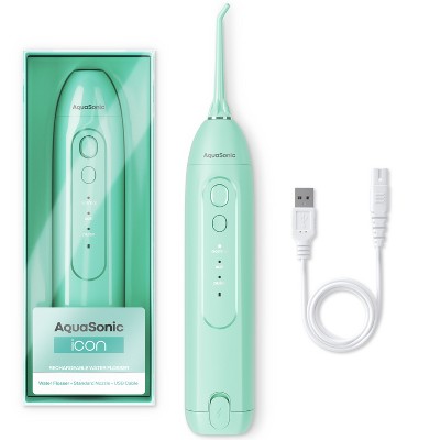 AquaSonic Icon Electric Water Flosser - Rechargeable, Included Jet Tip, Charging Cord, Home & Travel Use