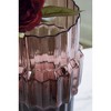 Signature Design by Ashley Dorlow Dark Mauve Glass Decorative Vase Set of 2 - Large 13" Indoor/Outdoor Fluted Statement Pieces - 3 of 4