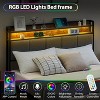 Jojoka Bed Frame with Headboard and 2 Storage Drawers,Upholstered Platform Bed Frame with Chargin Station and LED Lights - 4 of 4