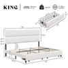 AMERLIFE Linen Upholstered Bed Frame,Bed with 2 Drawers Height Adjustable Headboard - 2 of 4