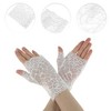 Unique Bargains Women's Argyle Lace Sunblock Fingerless Gloves 1 Pair - 2 of 4