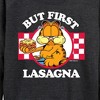 Women's - Garfield - But First Lasagna Lightweight French Terry Wide Neck Long Sleeve Shirt - 2 of 4