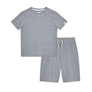 Sleep On It Boys 2-Piece Short-Sleeve Textured Knit Pajama Shorts Sleep Set