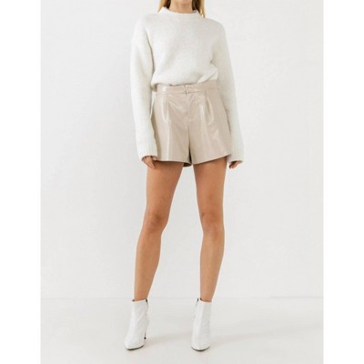 Women's Shiny Leather Short - Grey Lab