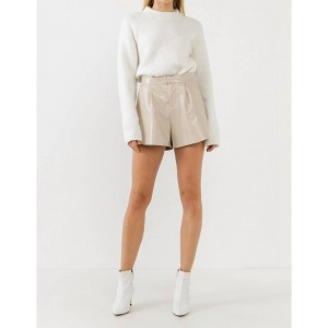 Women's Shiny Leather Short - Grey Lab - 1 of 4