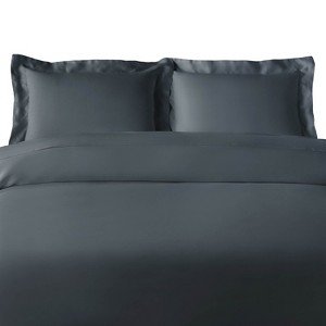 300 Thread Count Rayon From Bamboo Solid 3 Piece Duvet Cover Set by Blue Nile Mills - 1 of 4