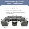 Sapphtopaz Patio Furniture Set Outdoor Rattan Sectional Conversation Sofa with Acacia Wood Legs and Coffee Table for Garden, Terrace - 3 of 4