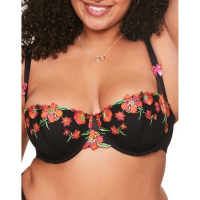 Adore Me Women's Bettie Balconette Bra 38DDD / Jet Black.