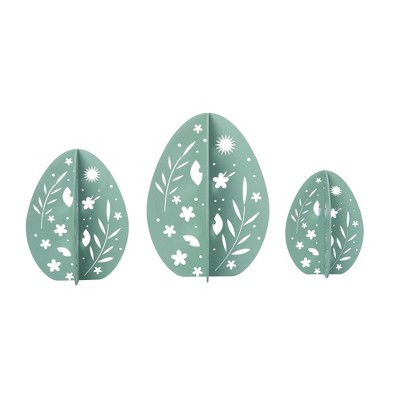 Transpac MDF Die Cut Blue Eggs Set of 3 KD Home Decorations Easter