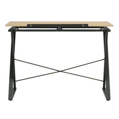 Ashwood and Charcoal Adjustable Drawing Table with Steel Frame