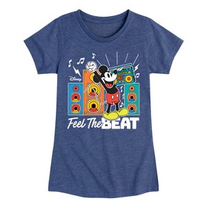Girls' - Disney - Mickey Feel The Beat Fitted Short Sleeve Graphic T-Shirt - 1 of 4