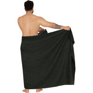 LA LEELA Men's Summer Long Vacation Sarong Beachwear Holidays Wrap Lava Lava Beach Cover Up Sarongs For Men One Size Jade, Palm Tree - 1 of 4