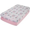 Everyday Kids 2-Pack Fitted Girls Crib Sheets, Soft Microfiber, Fits 28"x52" Mattress, Breathable Baby Nursery Sheets - Sweet Owls/Pink - 3 of 4
