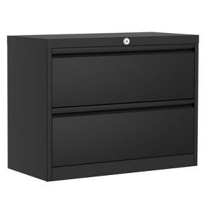 Secure 2-Drawer Lateral File Cabinet - Heavy-Duty Locking Storage for Legal/Letter Size Files - 1 of 4