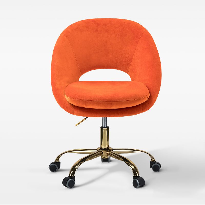 Hector Velvet  Ergonomic Swivel Office Desk Chair with Adjustable Height | Karat Home, 1 of 15