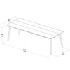 Mid Century Modern Rectangular Dining Table - Pine (94in / 2380mm) - 4 of 4