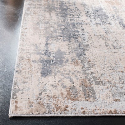 Invista 6'7" Square Gray and Cream Abstract Area Rug
