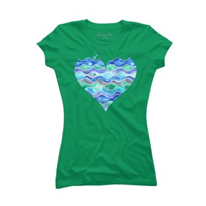 Junior's Design By Humans A Sea of Love (white) By Timone T-Shirt - 1 of 3