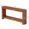 Lantine 63" Long Solid Wood Console Table, Farmhouse 2-Tier Narrow Sofa Entryway Table for Living Room, Hallway, Easy Assembly - 3 of 4