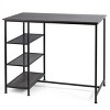 Tangkula Industrial Wood Bar Table Counter Dining Pub Table with Storage Shelves - 4 of 4