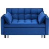 Kumasinova Velvet/Corduroy Couch with Pull-Out Bed,3 in 1 Convertible Loveseat with Backrest&2 Pillows,Sleeper Sofa Bed with Pockets for Living Room - 2 of 4
