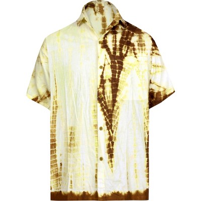 LA LEELA Men's Hawaiian Shirt Trendy Beach Shirts Casual Short Sleeve Button Down Untuckit Shirts for Men