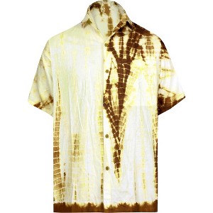 LA LEELA Men's Hawaiian Shirt Trendy Beach Shirts Casual Short Sleeve Button Down Untuckit Shirts for Men - 1 of 4
