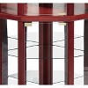 Lighted Glass Display Cabinet Corner Curio Cabinet with Adjustable Shelves Carved Cherry Decoration Wine Cabinet Perfect for Home Office - 4 of 4