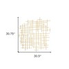 HomeRoots 31" X 31" Gold Metal Abstract Lines Hanging Dimensional Sculpture - 3 of 4