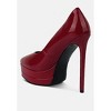 Cuddles Patent Faux Leather Platform Stiletto Women Pumps - 3 of 4