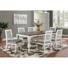 7pc Cambrien Rustic Farmhouse Dining Set Antique White/Gray - HOMES: Inside + Out: Seats 6, Ladder Back Chairs - 2 of 4