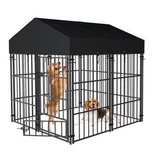 Extra Large Welded Wire Dog Kennel Anti-rust Metal Pet Playpen Outdoor Anti-UV Heavy Duty Dog Crate House Waterproof - 1 of 4
