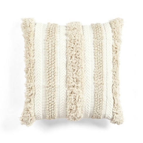 Modern Tufted Square Throw Pillow Summer Wheat - Threshold™ : Target