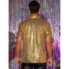 INSPIRE CHIC Men's Short Sleeves Club Party Shiny Sequin Polo Shirts - 3 of 4
