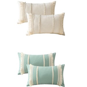 REGALWOVEN 4 Pcs Boho Modern Striped Decorative Throw Pillow Cover for Living Room Bed Sofa - 1 of 4