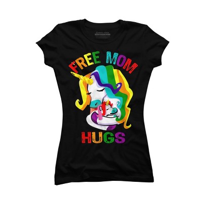 Adult Design By Humans Free Mom Hugs Unicorn Pride By Avocato T-Shirt