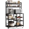 Standing Bakers Racks 5 Tiers Kitchen Microwave Stand Coffee Bar Station with Storage Shelves and Basket Open Storage Shelves for Dining Room - 2 of 4