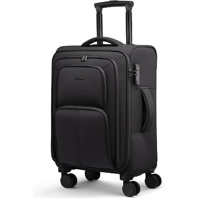 LOVEVOOK Carry On Luggage 22x14x9 Airline Approved, 22 Inch Softside Suitcases with Spinner Wheels