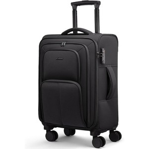 LOVEVOOK Carry On Luggage 22x14x9 Airline Approved, 22 Inch Softside Suitcases with Spinner Wheels - 1 of 3