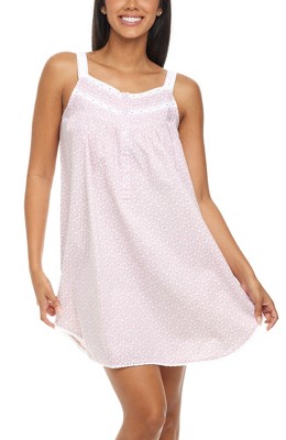 Adr Women's Cotton Victorian Nightgown, Maria Sleeveless Lace