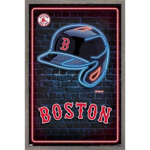 Trends International MLB Boston Red Sox - Neon Helmet 23 Framed Wall Poster Prints - 1 of 4