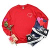 Simply Sage Market Women's Graphic Sweatshirt Embroidered Love Cursive Heart - White - 3 of 4