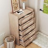 Boho 5-Drawer Rattan Dresser for Bedroom, Large Wooden Chest of Drawers Storage Cabinet for Clothes, Nightstand Organizer for Hallway, Living Room - 3 of 4