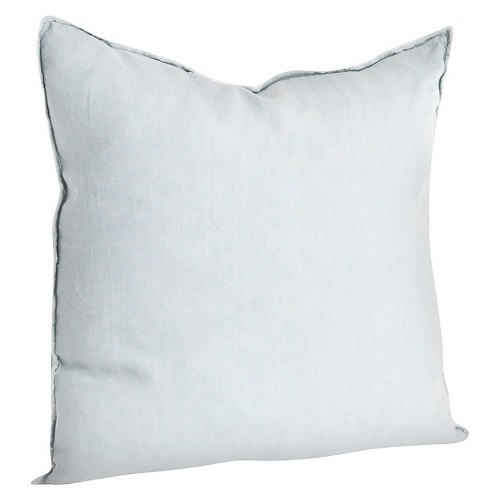 20"x20" Oversize Fringed Design Linen Square Throw Pillow Blue/Gray - Saro Lifestyle