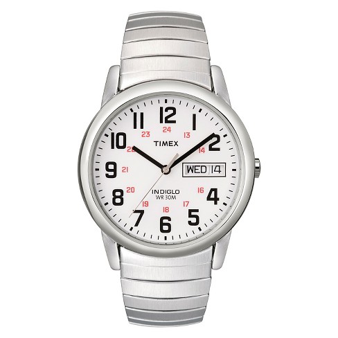 Men's Timex Easy Reader Expansion Band Watch - Light Silver T204619j :  Target