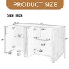 54" Retro Buffet Cabinet with Storage, 4-Door Vintage Fluted Sideboard Cabinet with Adjustable Shelves - Leovsnove - 3 of 4