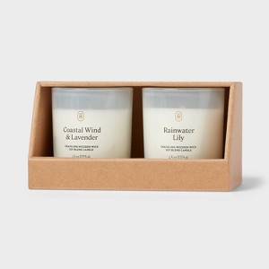 Gift Set of 2 4.5oz Milky Coastal Wind and Lavender and Rainwater Lily Jar Candle - Threshold™ - 1 of 3